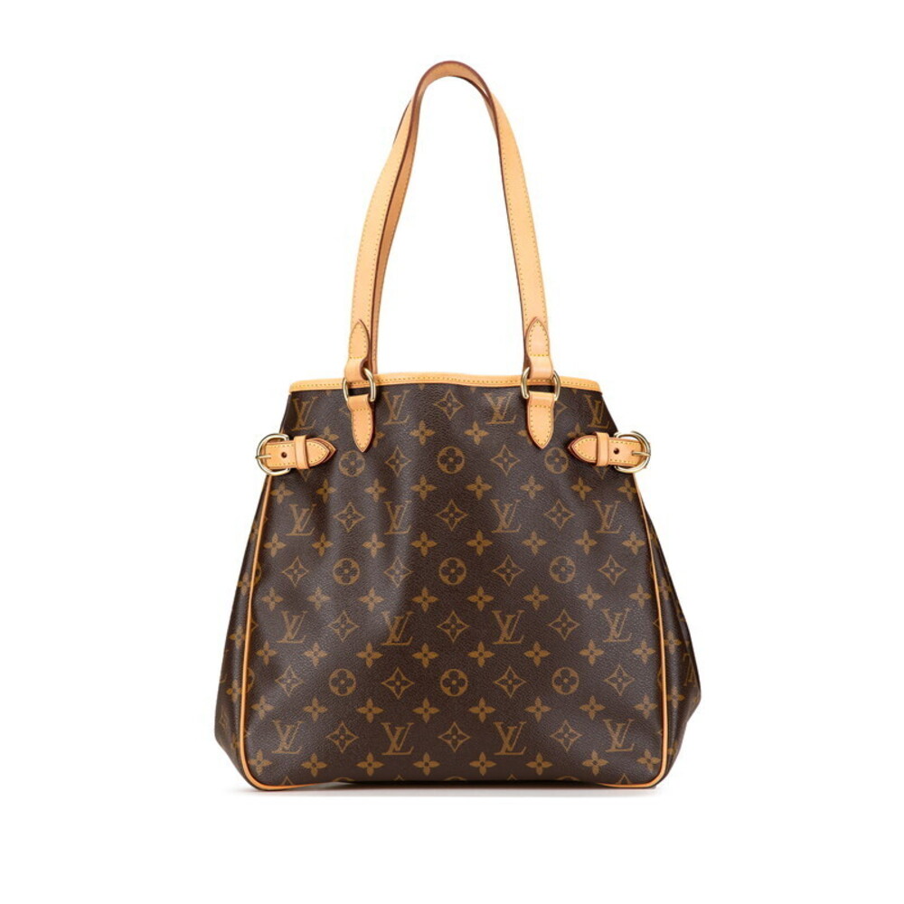 Louis Vuitton Monogram Batignolles Vertical Tote Shoulder Bag Brown Leather